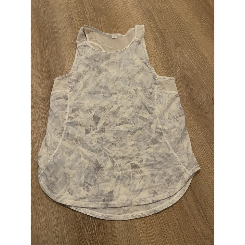 Lululemon 4 Sculpt Tank ll Top White Old Style Mesh Back H65